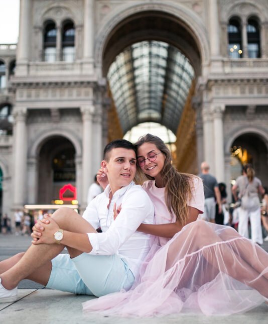 Couple on honeymoon in Milan